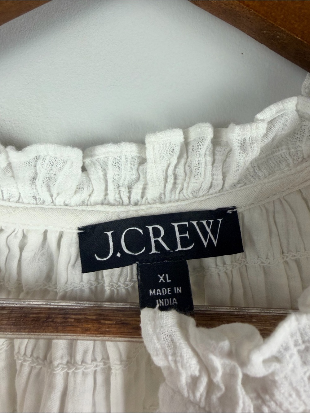 J. Crew Smocked-neck top in textured gauze size xl - Picture 4 of 8